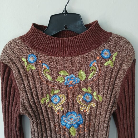 Sundance Women's Sweater Size Small Floral Embroidered Pullover Long Sleeve - Picture 2 of 14